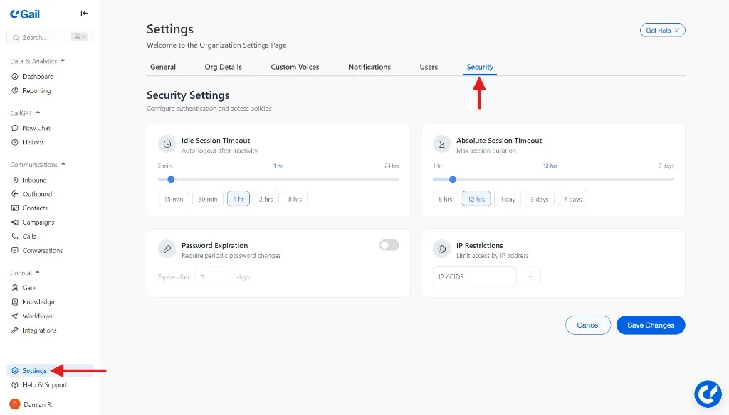 Security Settings