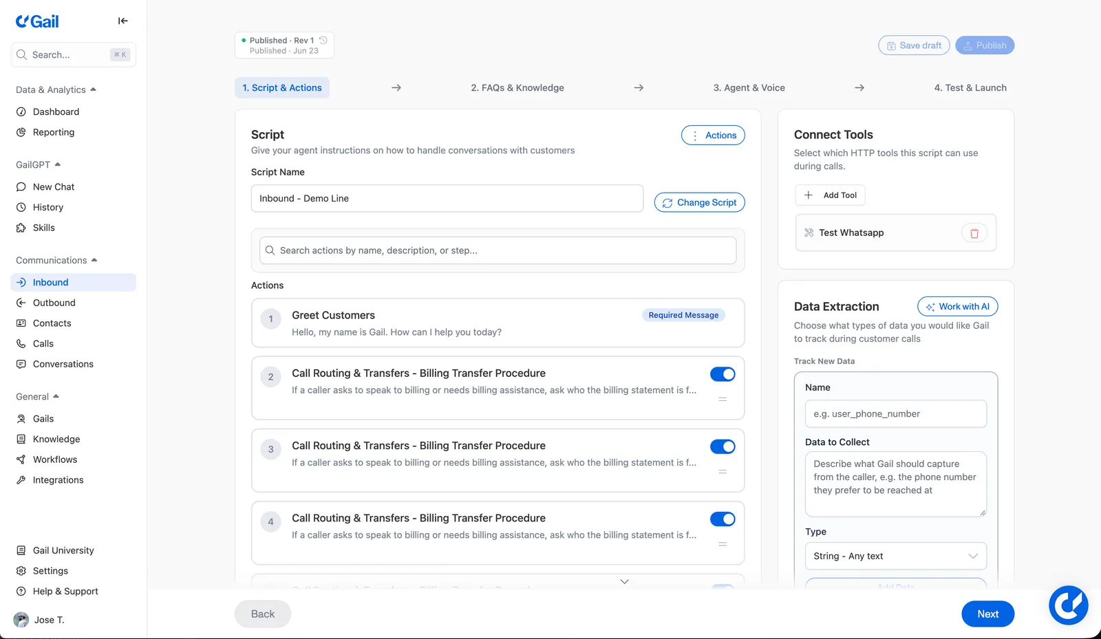 Script & Actions setup