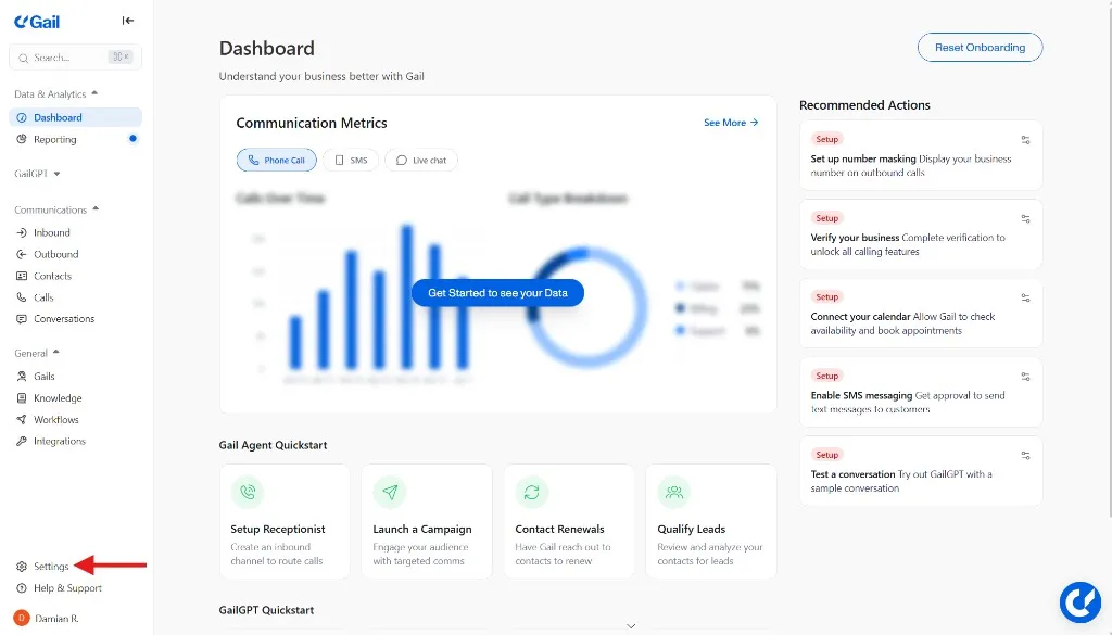 Settings Sidebar