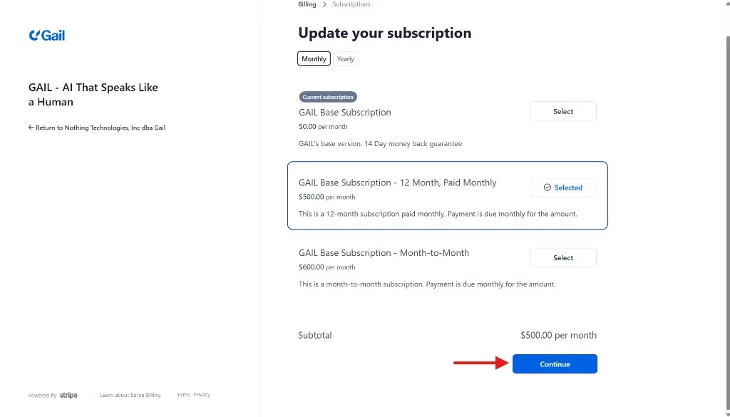 Review Subscription Changes