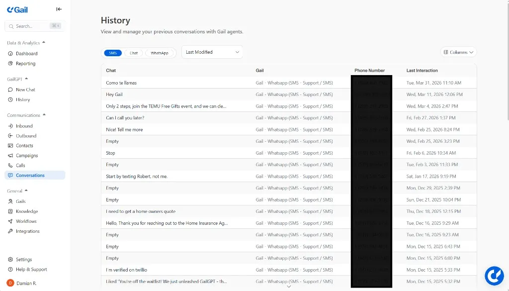 Conversations List