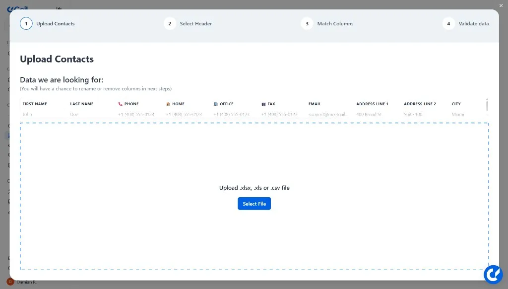 Upload Contacts CSV