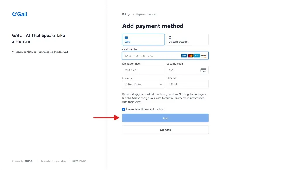 Save Payment Method